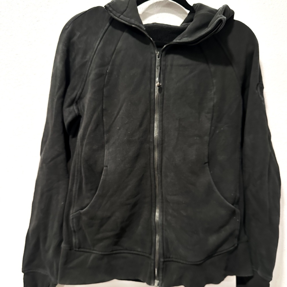 Lululemon Black Zip Up Scuba Long Sleeve Full Length Hoodie Sweatshirt Womens 12